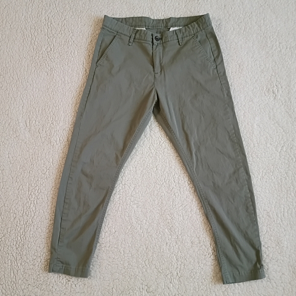 Zara Man Slim Fit Olive Khaki Basic Collection Men's Pants - Picture 2 of 6